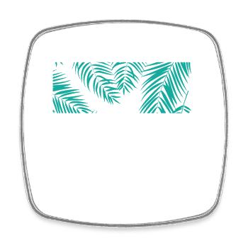 Palm Leaves Tree Holiday Beach - Magnet carré - blanc - Devant