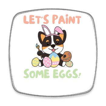 cute dogs for Easter Corgi - Square fridge magnet - white - Front