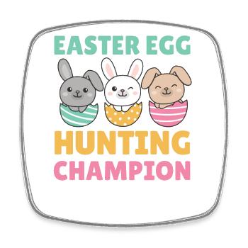 cute bunnies for Easter with Easter eggs bunny - Square fridge magnet - white - Front