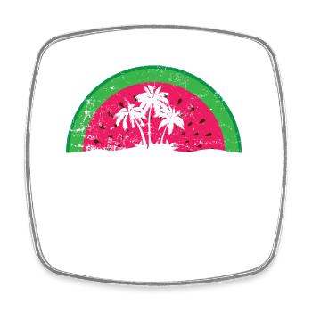 Île avec plage et palmiers vacances - Magnet carré - blanc - Devant