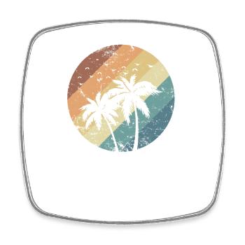 Palm Relaxation Plant Holiday Beach - Square fridge magnet - white - Front