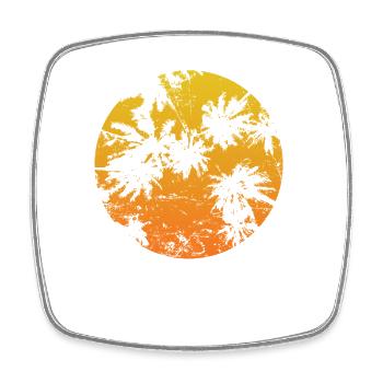 Palm Summer Plant Coconut Beach - Square fridge magnet - white - Front
