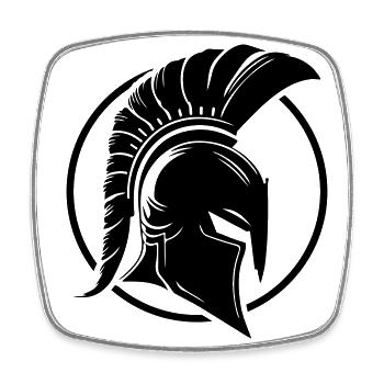 Spartaner Helm Krieger Sparta - Viereckiger Kühlschrankmagnet - Weiß - Vorne