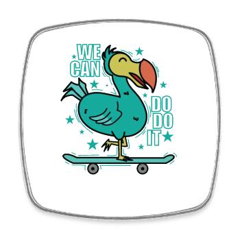 We can do it We can Dodo it Vogel Mauritius - Viereckiger Kühlschrankmagnet - Weiß - Vorne
