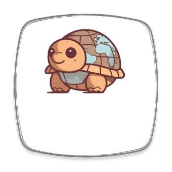 Tortue avec la protection de l’environnement de la Terre Journée mondiale de la Terre - Magnet carré - blanc - Devant