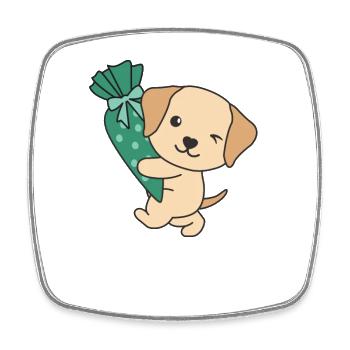 bye bye kindergarten hello school Labrador - Square fridge magnet - white - Front