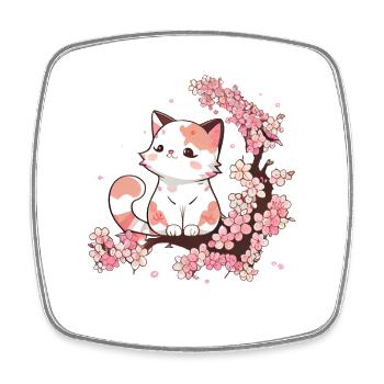 Cat Cute Animals for Kids Kawaii Cats - Square fridge magnet - white - Front