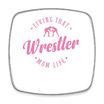Living that Wrestler Mom Life Show-Kampf - Viereckiger Kühlschrankmagnet - Weiß - Vorne