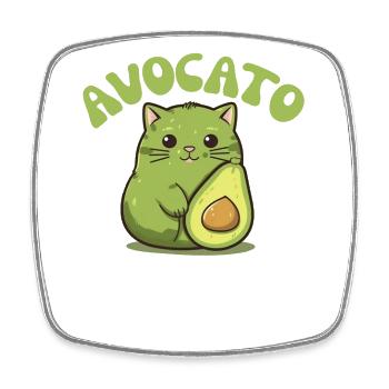 Avocato avocat chat drôle nourriture verte - Magnet carré - blanc - Devant