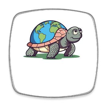 Tortue avec la protection de l’environnement de la Terre Journée mondiale de la Terre - Magnet carré - blanc - Devant