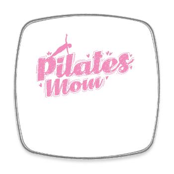 Pilates Mom Sport Powerhouse Fitness - Viereckiger Kühlschrankmagnet - Weiß - Vorne