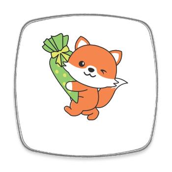 bye bye kindergarten hello school Fuchs - Square fridge magnet - white - Front