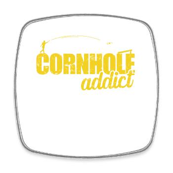 Cornhole addict jeu loisir passe-temps - Magnet carré - blanc - Devant