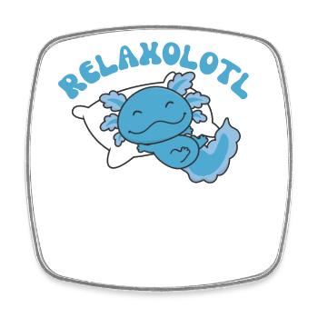 Relaxolotl Axolotl amoureux doux animaux relax - Magnet carré - blanc - Devant