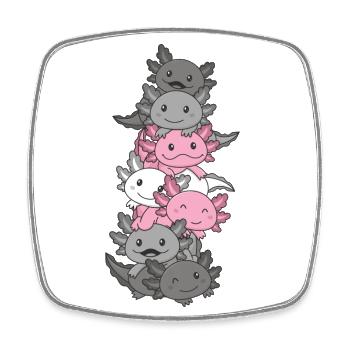 Demigirl Flag Gay Pride LGBTQ Axolotl - Square fridge magnet - white - Front