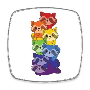 Rainbow unicorn cute colorful unicorn for kids - Square fridge magnet - white - Front