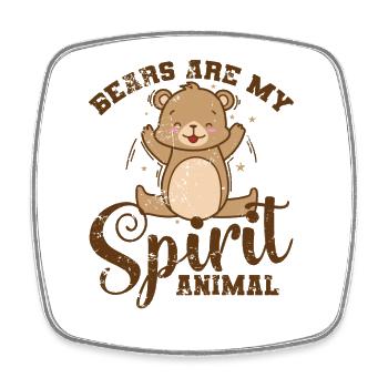 Les ours sont mon animal spirituel Wildnis - Magnet carré - blanc - Devant
