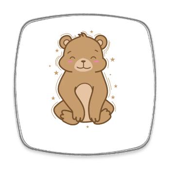 L’ours fait du yoga un animal de forêt - Magnet carré - blanc - Devant