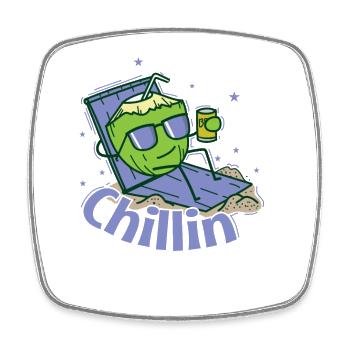 Chillin coconut on the beach exotic - Square fridge magnet - white - Front