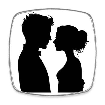 Couple Wedding Couple Marriage - Square fridge magnet - white - Front