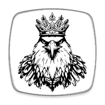 Roi de la couronne d’aigle - Magnet carré - blanc - Devant