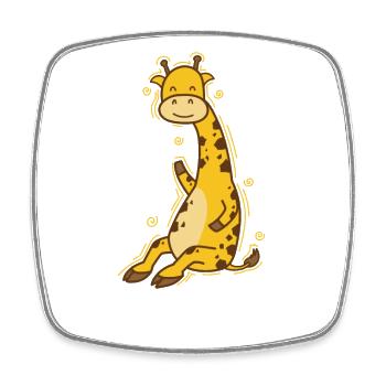 süße Giraffe Zoo Afrika Safari - Viereckiger Kühlschrankmagnet - Weiß - Vorne