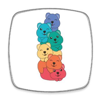 Rainbow Flag Pride LGBTQ Cute Quokka Stack - Square fridge magnet - white - Front