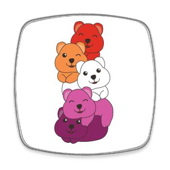 Lesbian Flag Pride LGBTQ Cute Quokka Stack - Square fridge magnet - white - Front