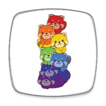 Rainbow Red Panda Cute Colorful Red Panda pour - Magnet carré - blanc - Devant