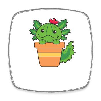 Cactus as axolotl sweet planting axolotl - Magnet carré - blanc - Devant