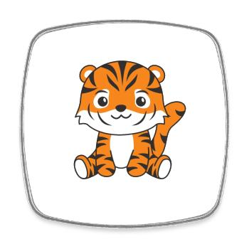 Tiger cute animals for kids manga tiger - Square fridge magnet - white - Front