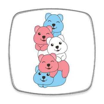 Transgender Flag Pride LGBTQ Cute Quokka Stack - Square fridge magnet - white - Front