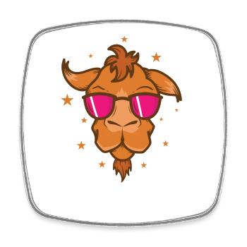 chameau frais avec lunettes de soleil dromadaire - Magnet carré - blanc - Devant