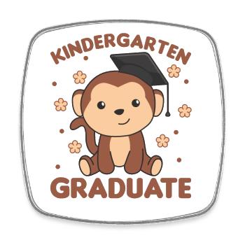 Kids Kindergarten graduate Affe Graduation - Viereckiger Kühlschrankmagnet - Weiß - Vorne