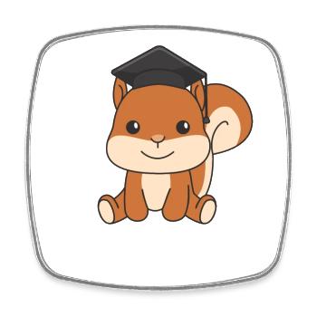 Kindergarten nailed it Eichhörnchen Graduation - Viereckiger Kühlschrankmagnet - Weiß - Vorne
