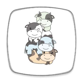 Unlabeld Flag Pride LGBTQ Cute Cow - Square fridge magnet - white - Front
