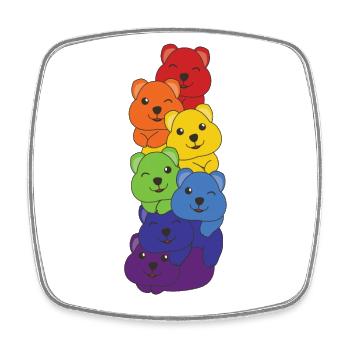 Rainbow Flag Pride LGBTQ Cute Quokka Stack - Square fridge magnet - white - Front