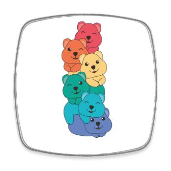 Rainbow Flag Pride LGBTQ Cute Quokka Stack - Square fridge magnet - white - Front