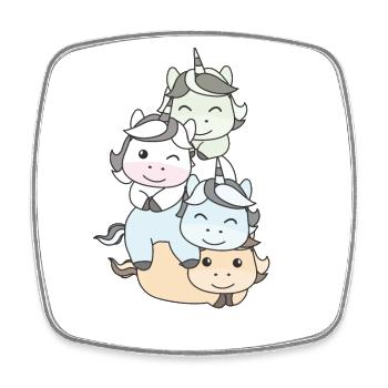 Unlabeld Flag Pride LGBTQ cute unicorn - Square fridge magnet - white - Front