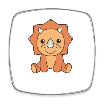 Triceratops animaux mignons pour enfants manga dinos - Magnet carré - blanc - Devant