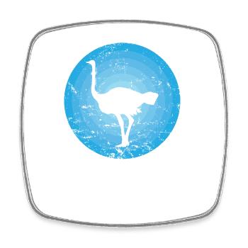 Bird ostrich fast large bird - Square fridge magnet - white - Front