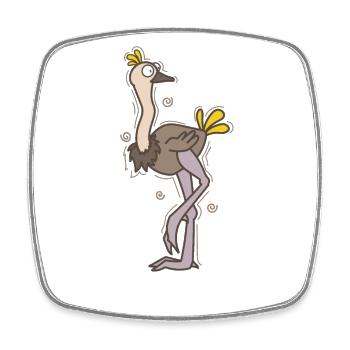 Bird ostrich is confused ratite - Square fridge magnet - white - Front