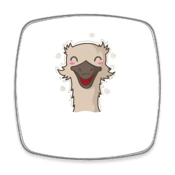 happy ostrich ratite animal - Square fridge magnet - white - Front