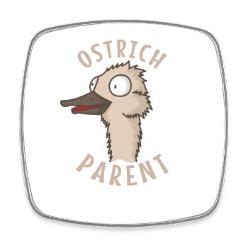Ostrich Parent Laufvogel Strauß Natur - Viereckiger Kühlschrankmagnet - Weiß - Vorne