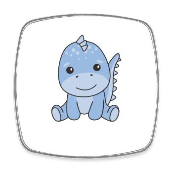 Dino animaux mignons pour enfants manga dinos - Magnet carré - blanc - Devant