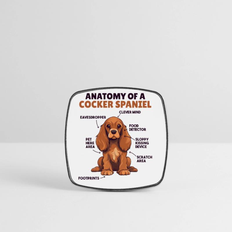 Explication du chien Anatomie d’un cocker Spaniel Magnet carré