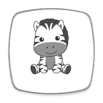 Zebra cute animals for kids manga zebras - Square fridge magnet - white - Front