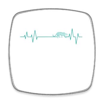 Heartbeat line for leopard big cat - Square fridge magnet - white - Front