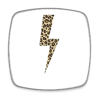 Léopard Lightning Big Cat Afrique - Magnet carré - blanc - Devant
