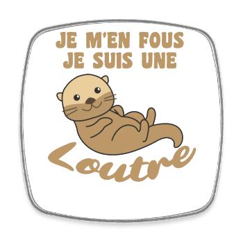 Je m'en fous je suis une loutre - süßer Otter - Viereckiger Kühlschrankmagnet - Weiß - Vorne